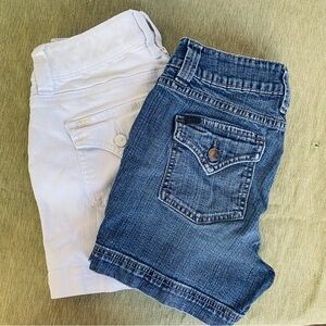 Two Pairs of Jag Jeans Blue and White Denim Shorts